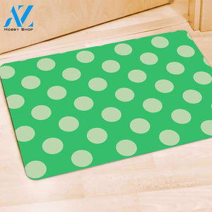 Teal Polka Dot Door Mat