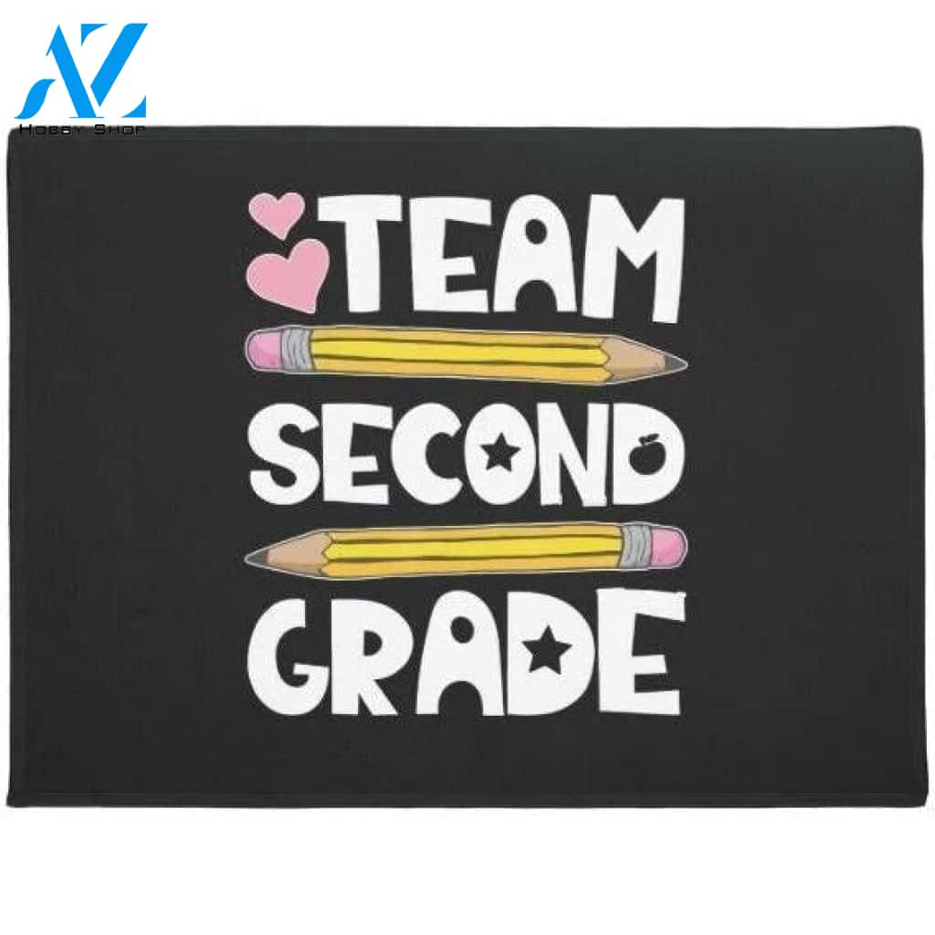 Team Second Grade Funny 2nd Funny Indoor And Outdoor Doormat Warm House Gift Welcome Mat Birthday Gift For Kids Student Class Teacher School