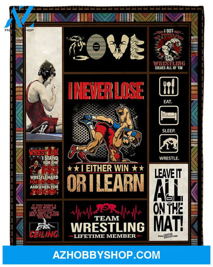 Team Wrestling Lifetime Member Fleece Blanket Home Decor Bedding Couch Sofa Soft And Comfy Cozy Wrestling Lovers Gift, Gift For Friend Family