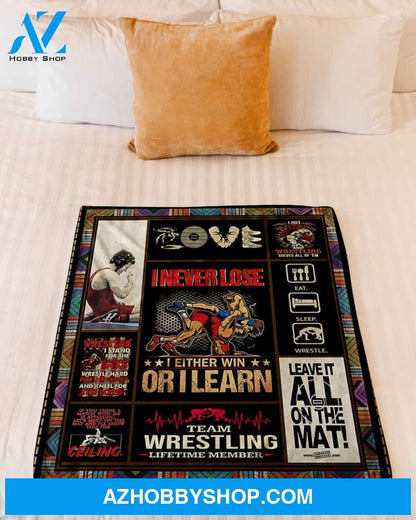 Team Wrestling Lifetime Member Fleece Blanket Home Decor Bedding Couch Sofa Soft And Comfy Cozy Wrestling Lovers Gift, Gift For Friend Family