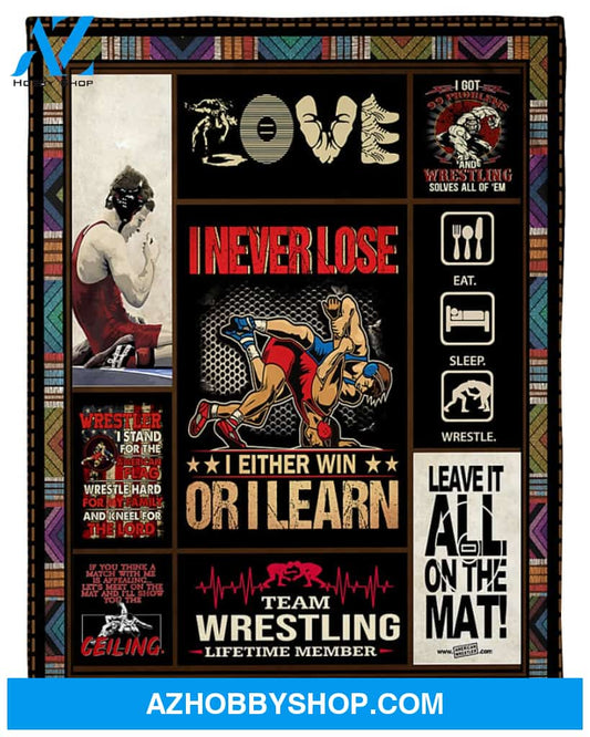 Team Wrestling Lifetime Member Fleece Blanket Home Decor Bedding Couch Sofa Soft And Comfy Cozy Wrestling Lovers Gift, Gift For Friend Family