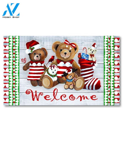 Teddy Bear Christmas Doormat - 18" x 30"