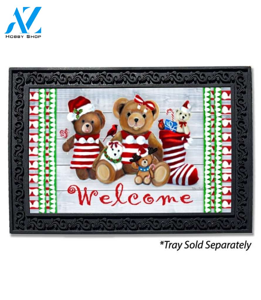 Teddy Bear Christmas Doormat - 18" x 30"