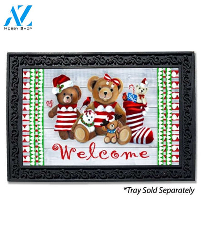 Teddy Bear Christmas Doormat - 18" x 30"