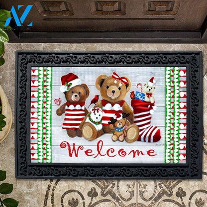 Teddy Bear Christmas Doormat - 18" x 30"