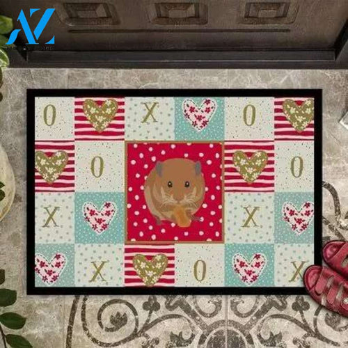 Teddy Bear Hamster Love Doormat Funny Welcome Mat Housewarming Gift Home Decor Funny Doormat Gift For Friend
