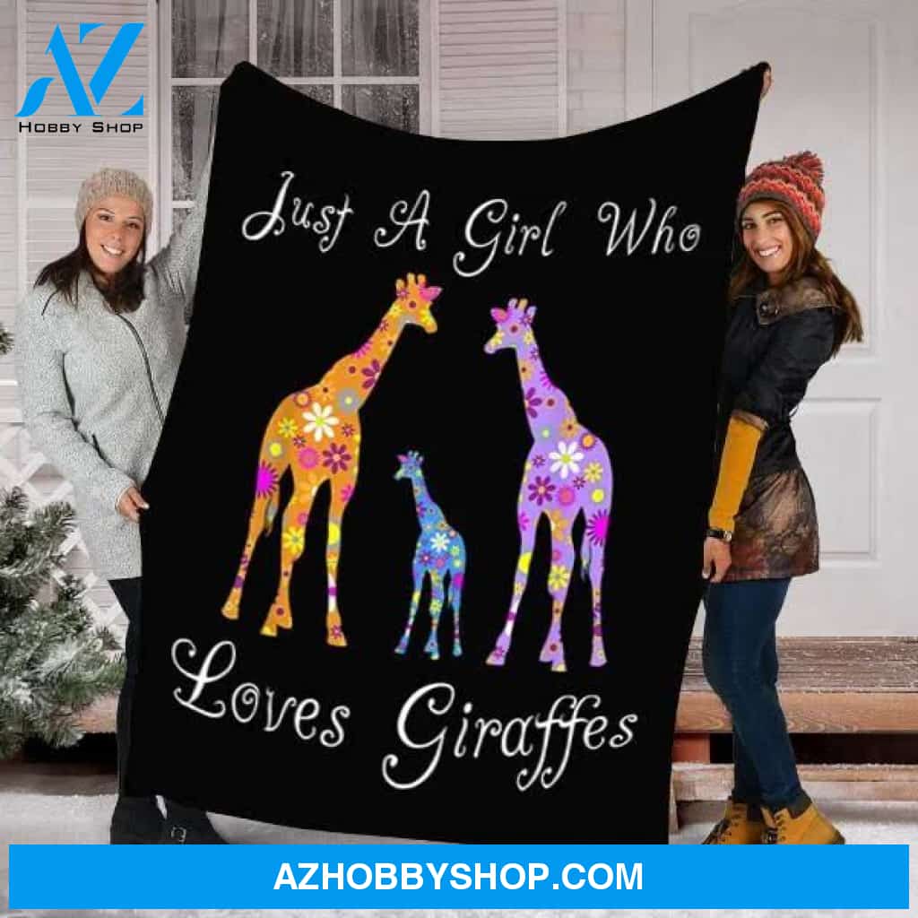 Tee4lives, Custom Blanket Giraffe Blanket - Perfect Gifts For Women & Girls - Fleece Blanket, Medium