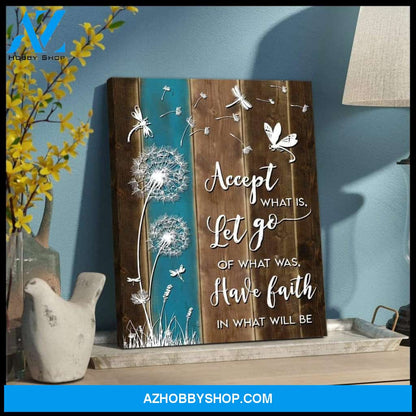 Teemodel Accept What Is Let Go Dragonfly Wall Art Canvas