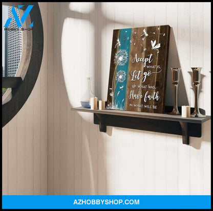 Teemodel Accept What Is Let Go Dragonfly Wall Art Canvas