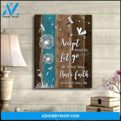 Teemodel Accept What Is Let Go Dragonfly Wall Art Canvas