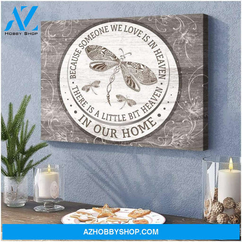 Teemodel Because Someone We Love Dragonfly Wall Art Canvas