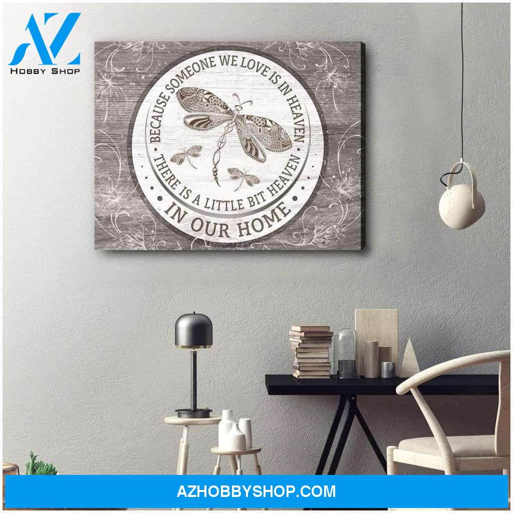 Teemodel Because Someone We Love Dragonfly Wall Art Canvas