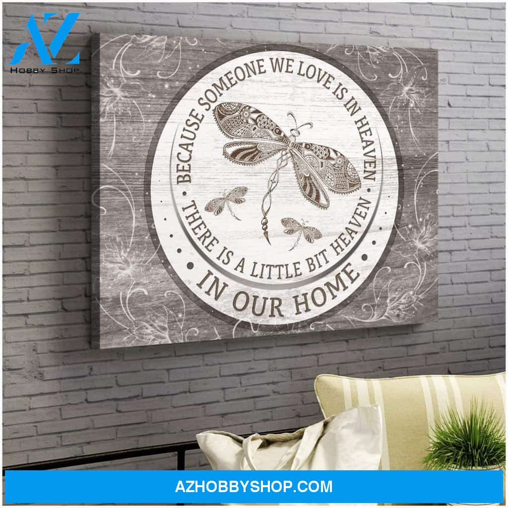 Teemodel Because Someone We Love Dragonfly Wall Art Canvas