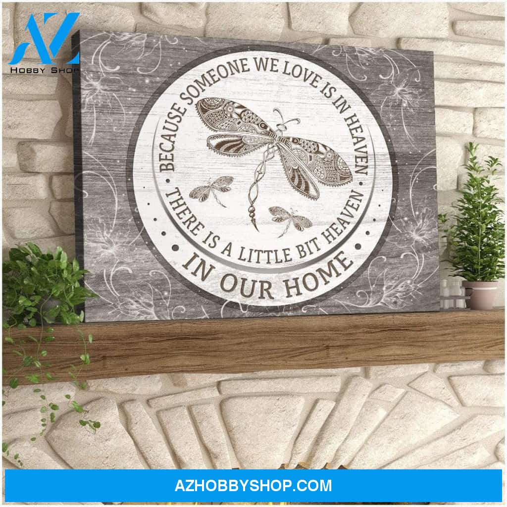Teemodel Because Someone We Love Dragonfly Wall Art Canvas