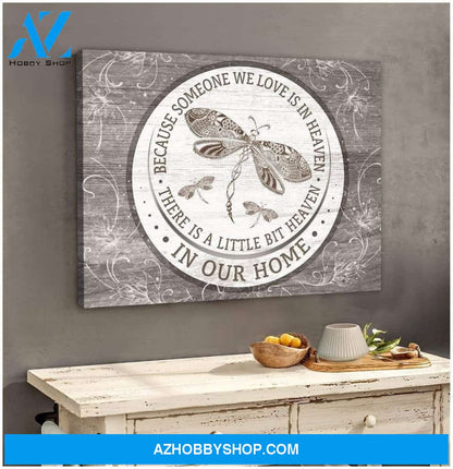 Teemodel Because Someone We Love Dragonfly Wall Art Canvas