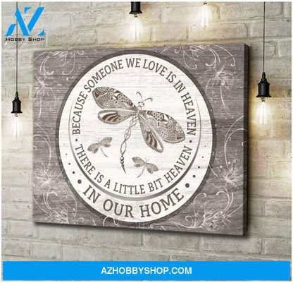 Teemodel Because Someone We Love Dragonfly Wall Art Canvas