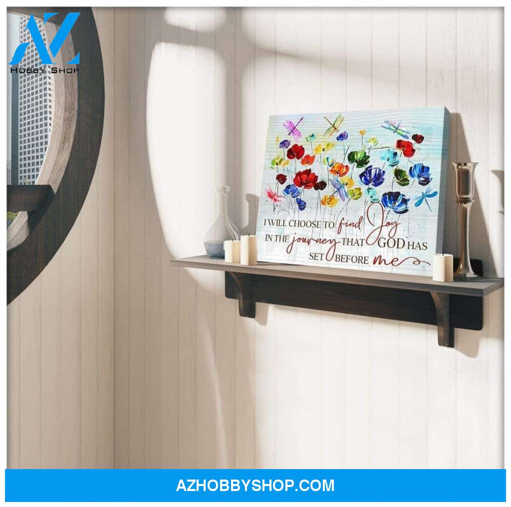 Teemodel Find Joy Dragonfly Wall Art Canvas