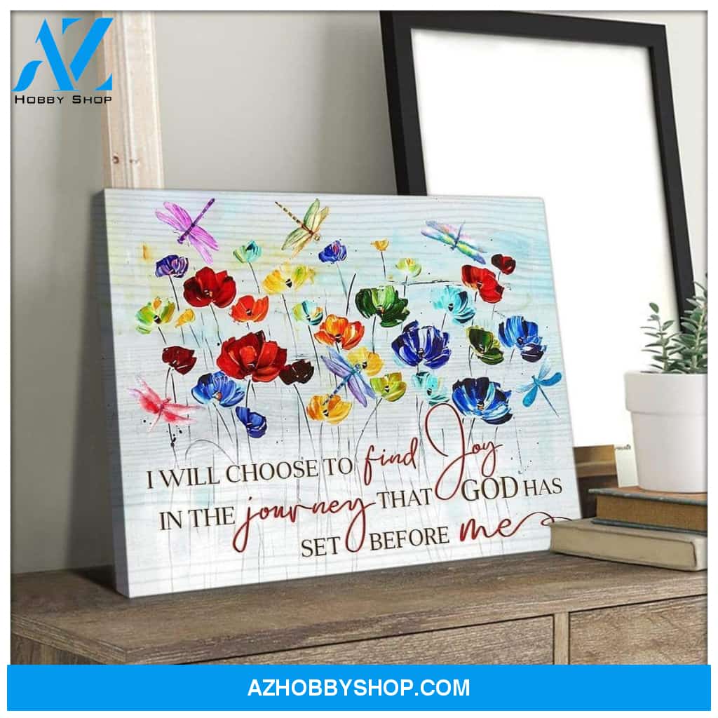 Teemodel Find Joy Dragonfly Wall Art Canvas