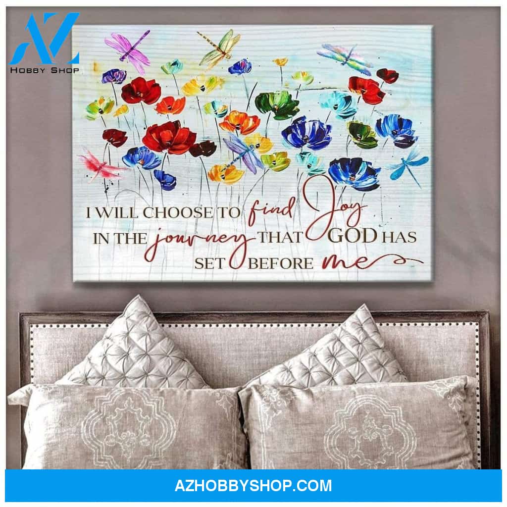 Teemodel Find Joy Dragonfly Wall Art Canvas