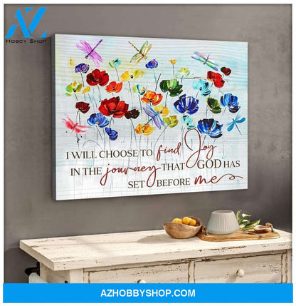 Teemodel Find Joy Dragonfly Wall Art Canvas