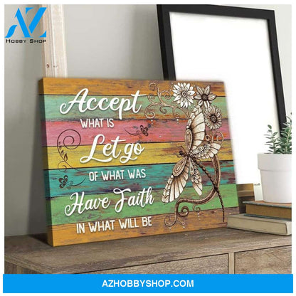 Teemodel Have Faith Dragonfly Wall Art Canvas