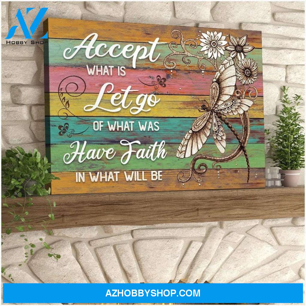Teemodel Have Faith Dragonfly Wall Art Canvas