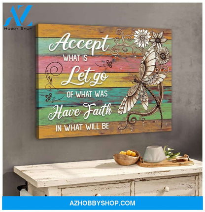 Teemodel Have Faith Dragonfly Wall Art Canvas