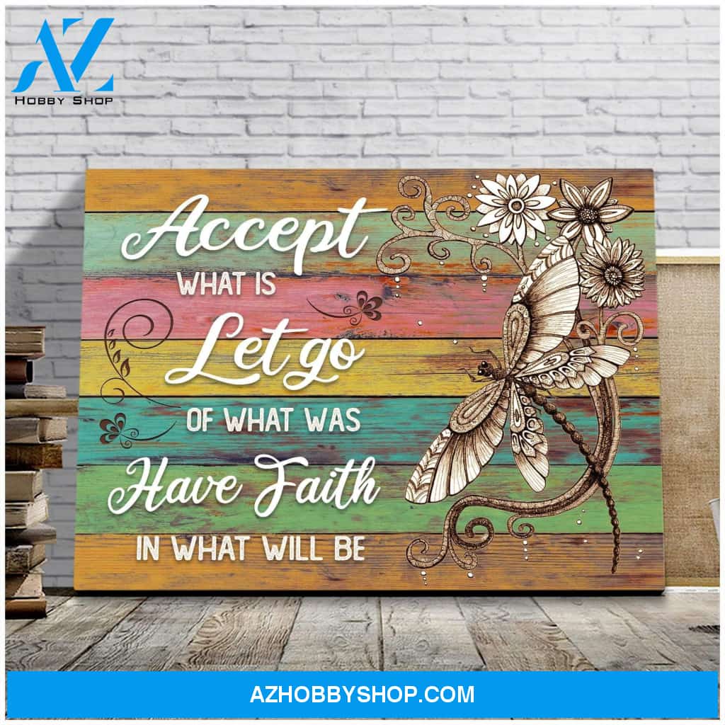 Teemodel Have Faith Dragonfly Wall Art Canvas