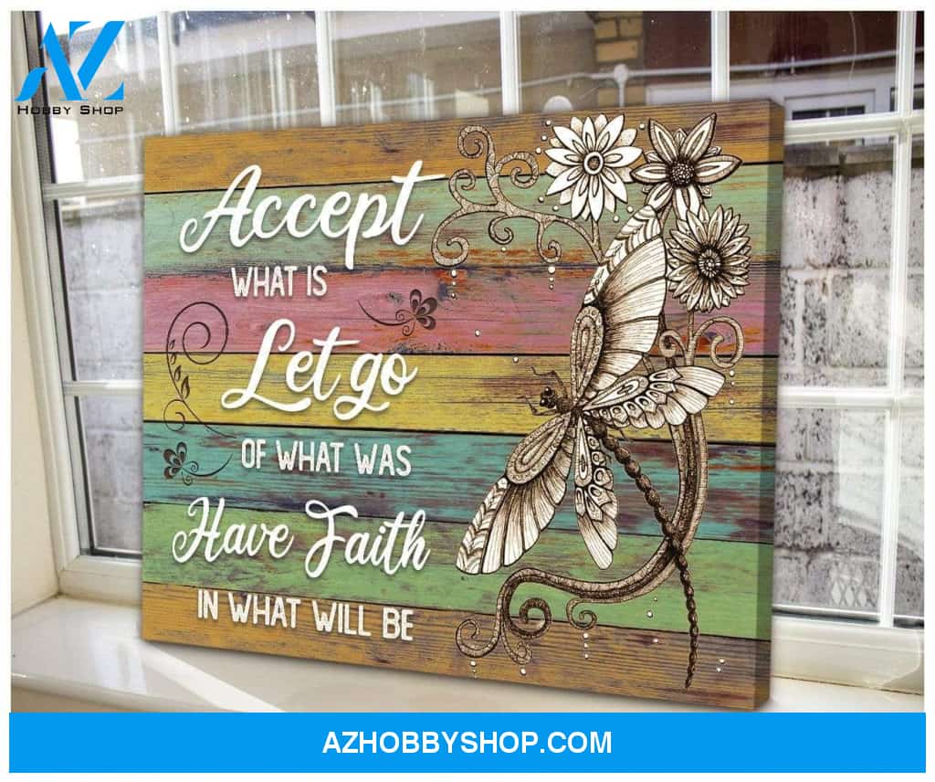 Teemodel Have Faith Dragonfly Wall Art Canvas