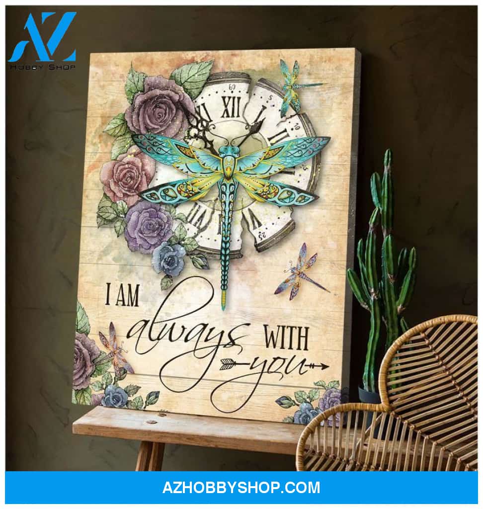 Teemodel I Am Always With You Dragonfly Wall Art Canvas