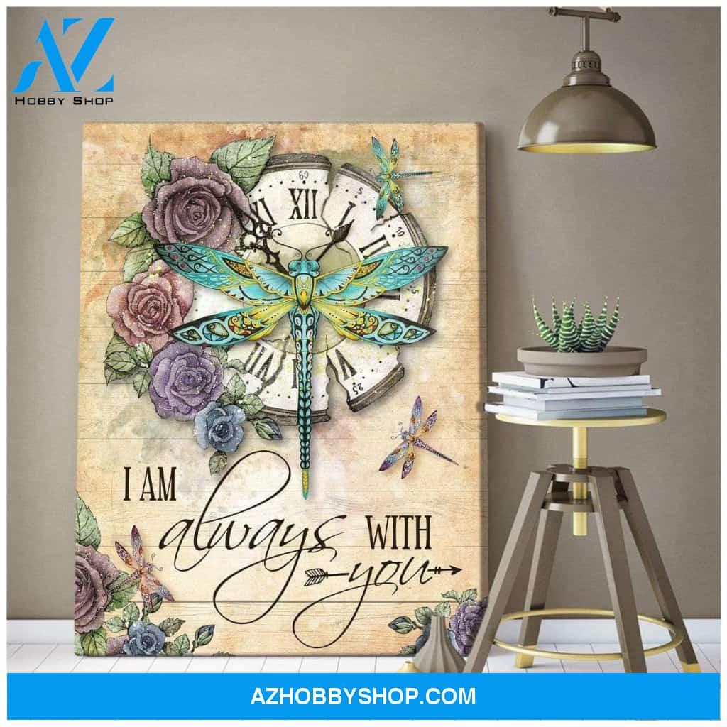 Teemodel I Am Always With You Dragonfly Wall Art Canvas