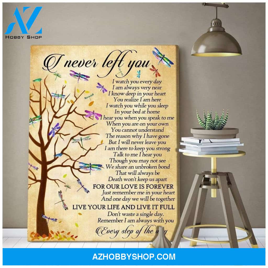 Teemodel I Never Left You Dragonfly Wall Art Canvas