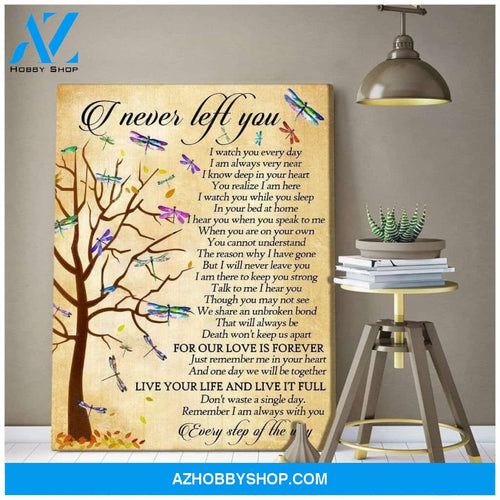 Teemodel I Never Left You Dragonfly Wall Art Canvas