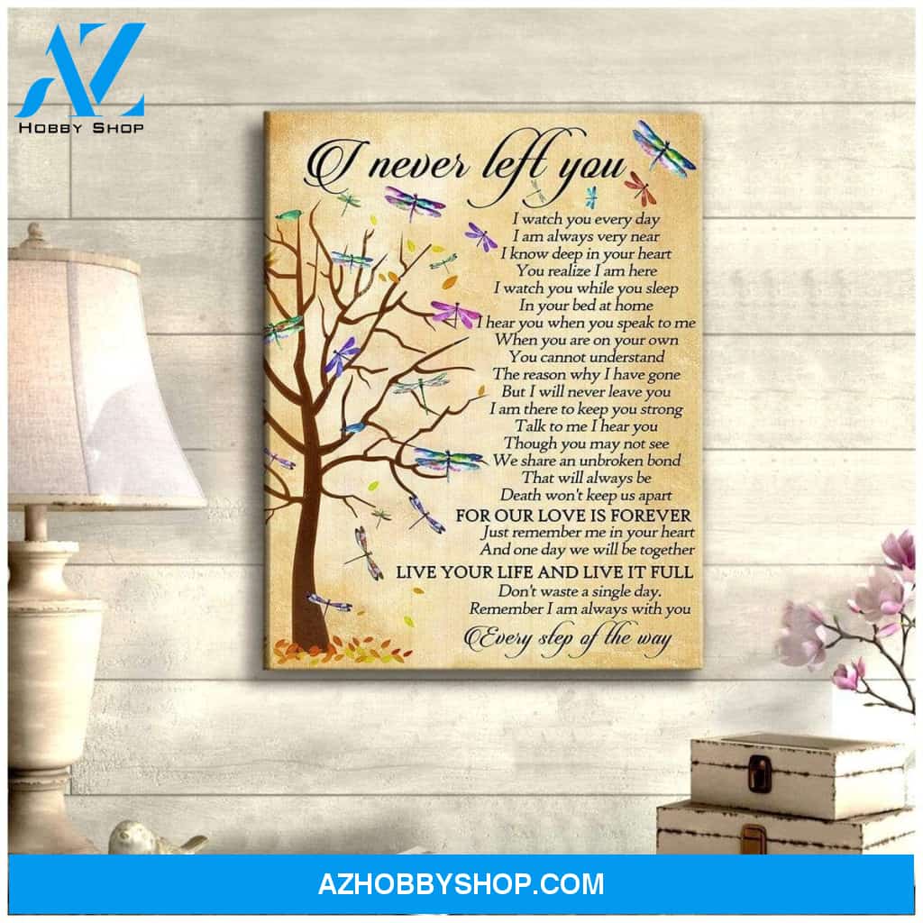 Teemodel I Never Left You Dragonfly Wall Art Canvas