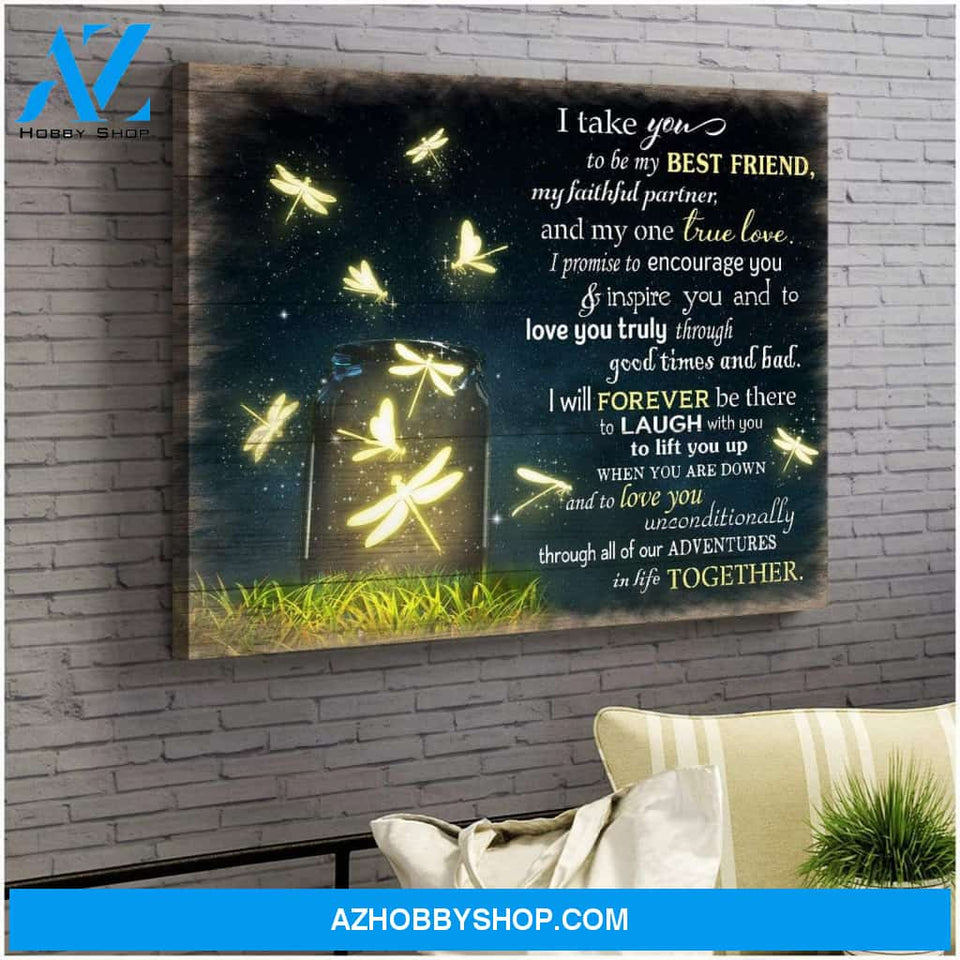 Teemodel I Take You Dragonfly Wall Art Canvas