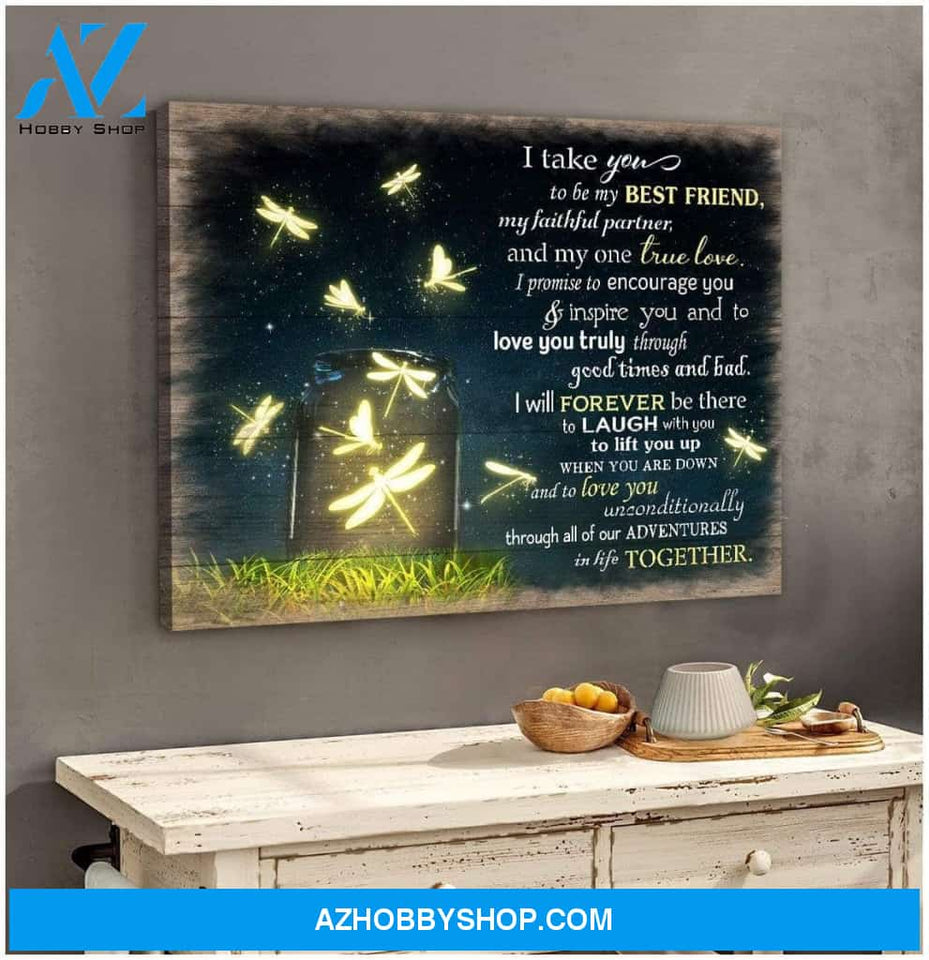Teemodel I Take You Dragonfly Wall Art Canvas