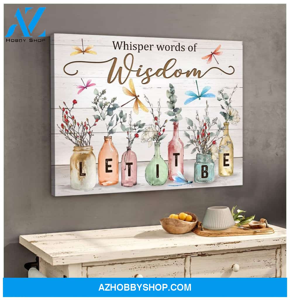 Teemodel Let It Be Dragonfly Wall Art Canvas