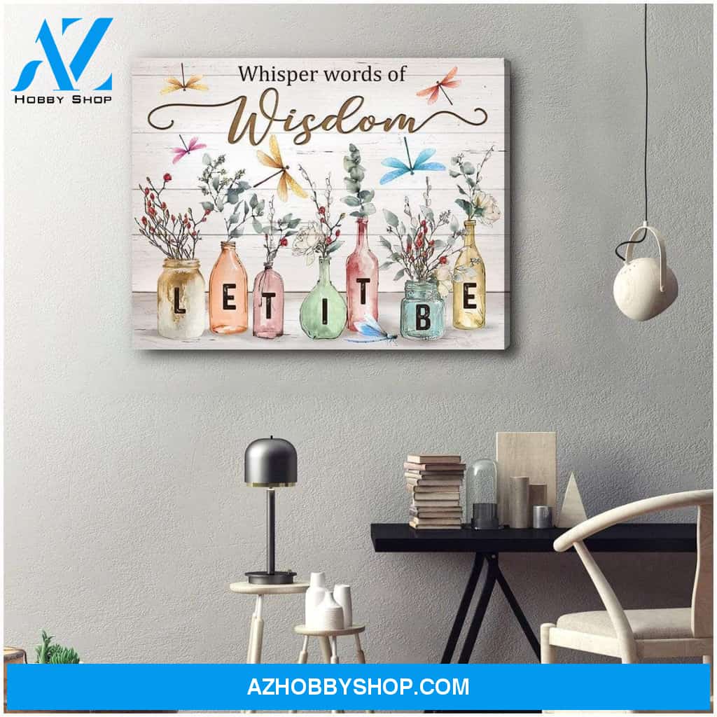 Teemodel Let It Be Dragonfly Wall Art Canvas