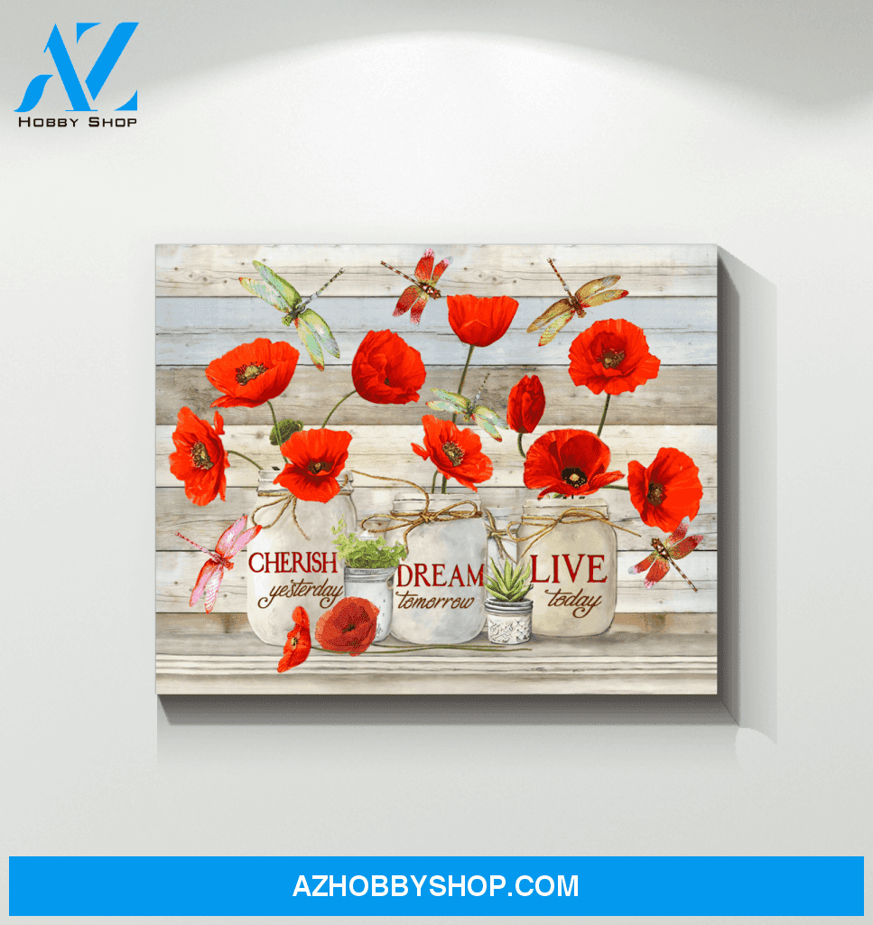Teemodel Live Today Dragonfly Wall Art Canvas