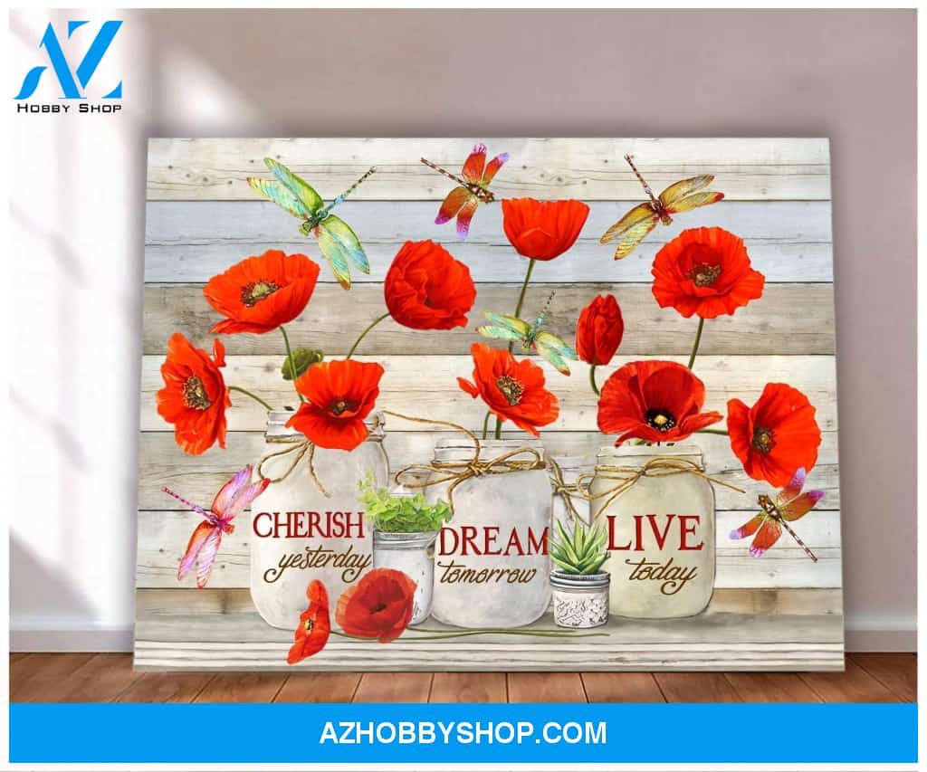 Teemodel Live Today Dragonfly Wall Art Canvas