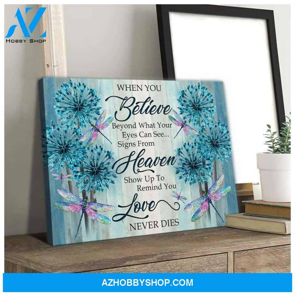 Teemodel Love Never Dies Dragonfly Wall Art Canvas