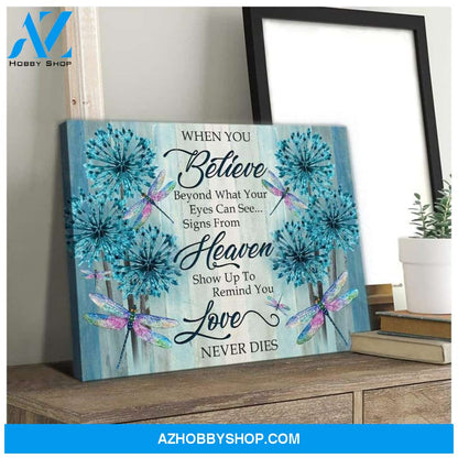 Teemodel Love Never Dies Dragonfly Wall Art Canvas