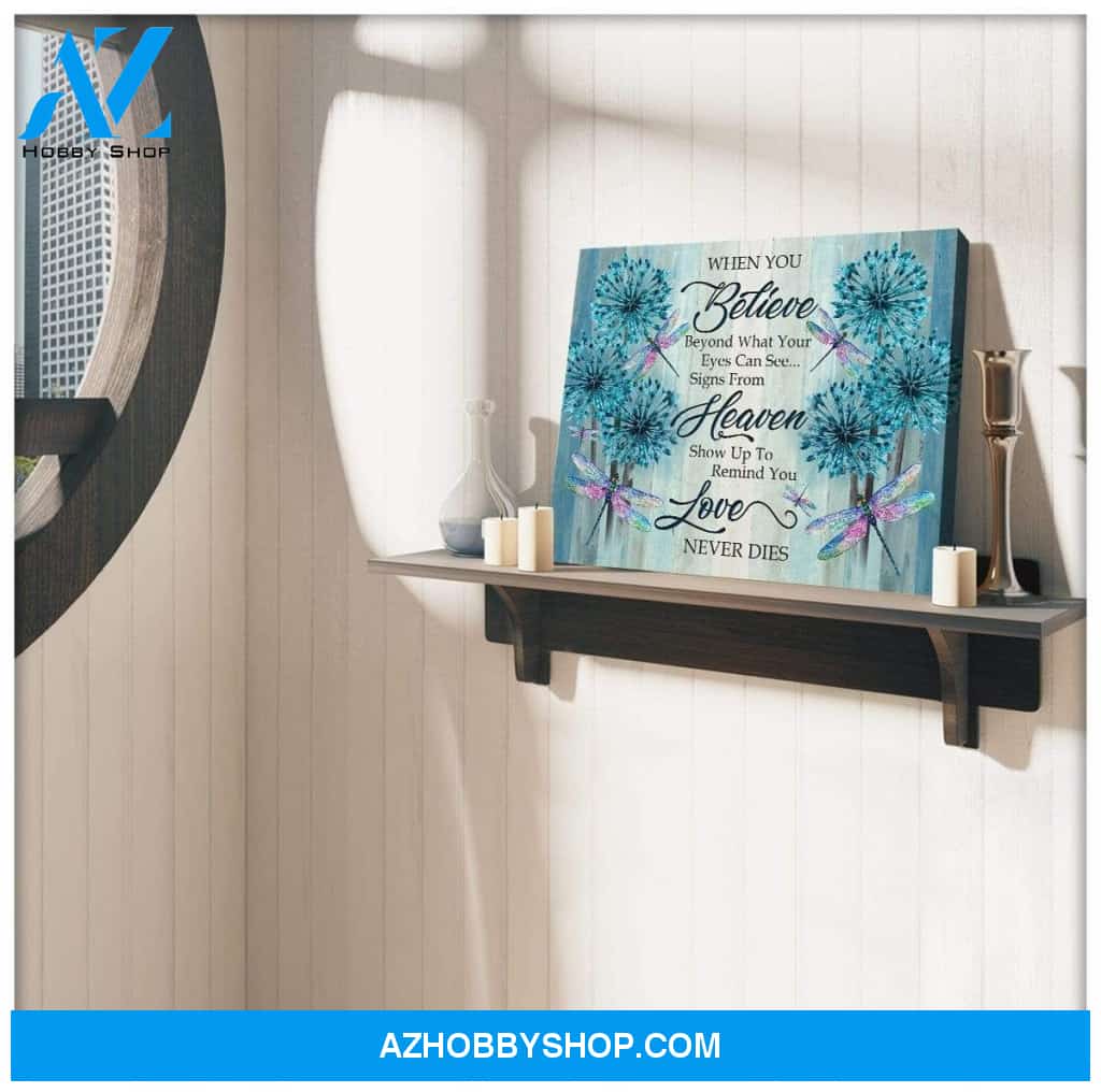 Teemodel Love Never Dies Dragonfly Wall Art Canvas