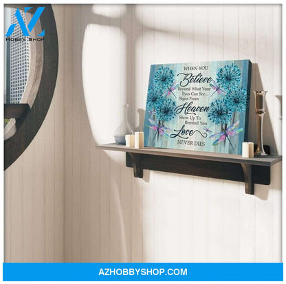 Teemodel Love Never Dies Dragonfly Wall Art Canvas