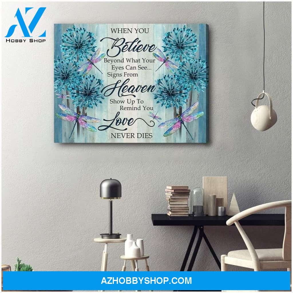 Teemodel Love Never Dies Dragonfly Wall Art Canvas