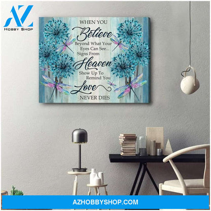 Teemodel Love Never Dies Dragonfly Wall Art Canvas