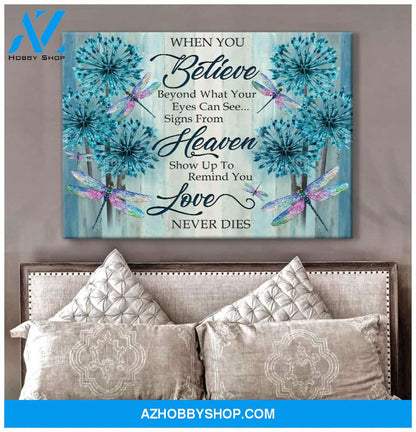 Teemodel Love Never Dies Dragonfly Wall Art Canvas