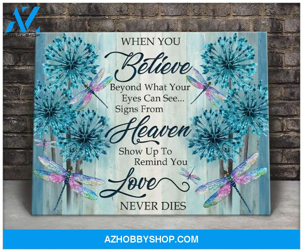 Teemodel Love Never Dies Dragonfly Wall Art Canvas