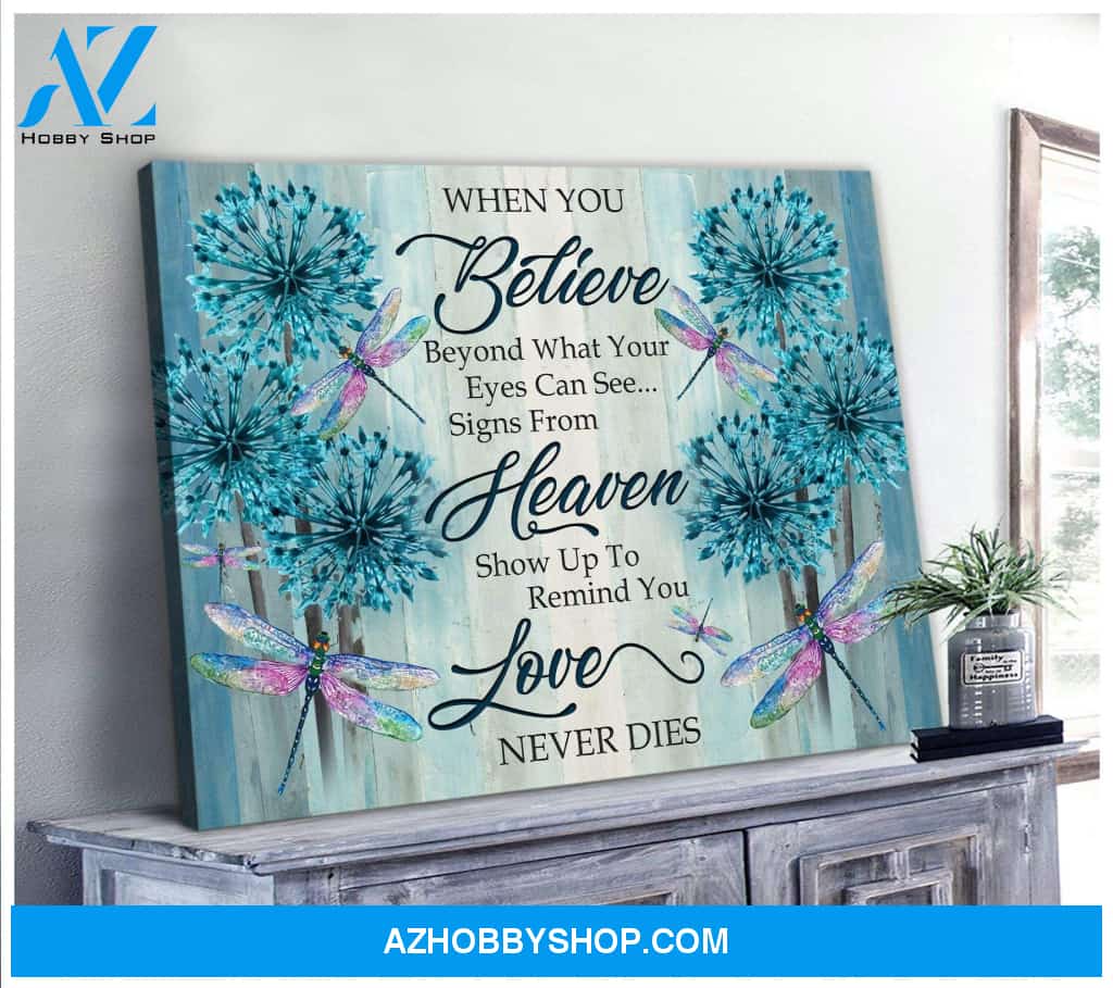 Teemodel Love Never Dies Dragonfly Wall Art Canvas