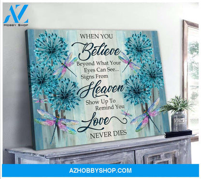 Teemodel Love Never Dies Dragonfly Wall Art Canvas